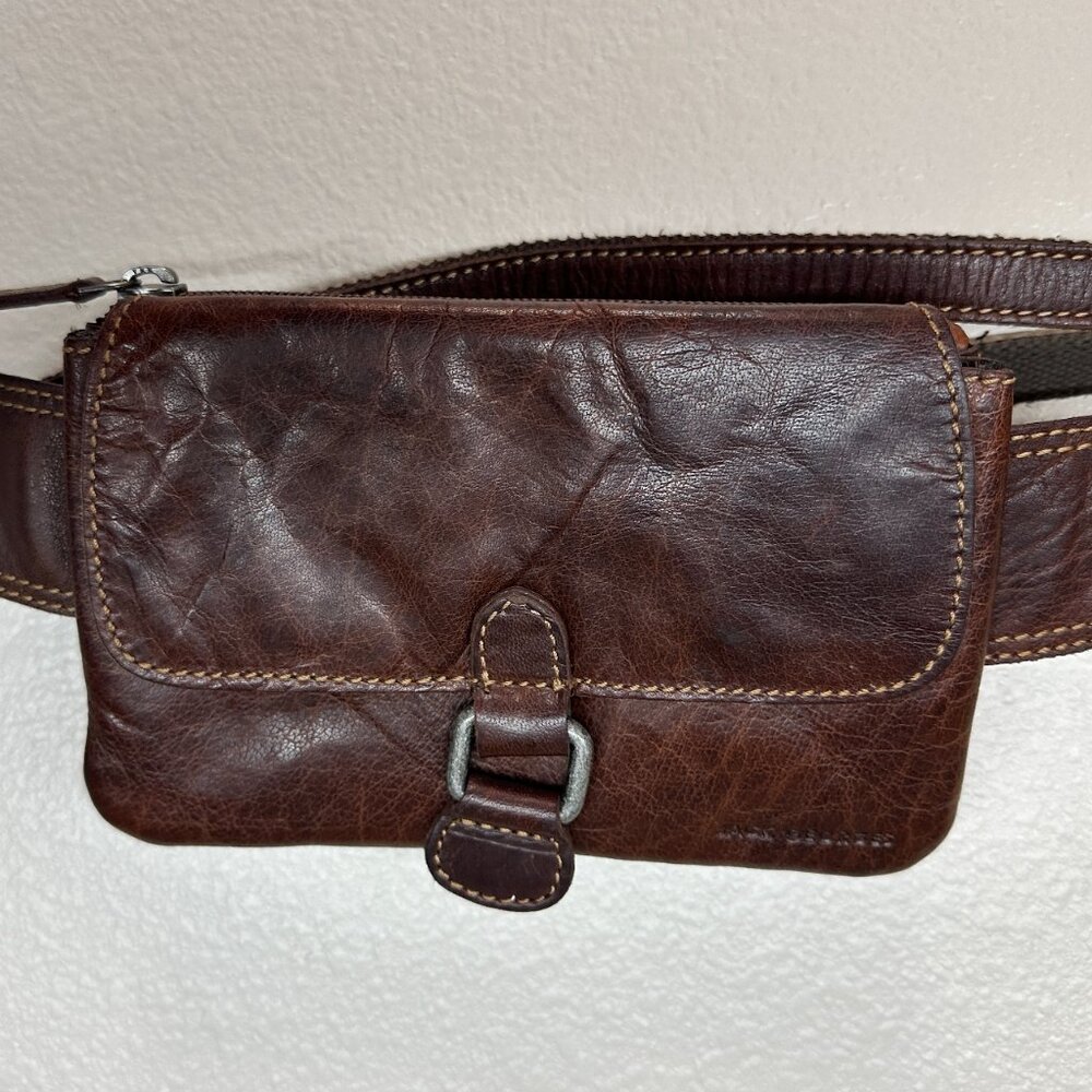 Jack Georges Voyager Unisex Full-Grain Leather Belt Bag Brown Hands Free